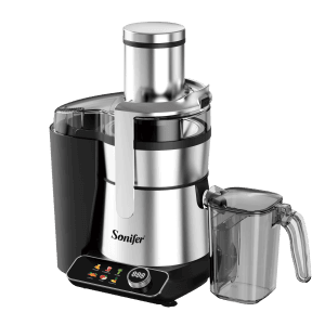 آبمیوهگیری برقی خانگی سونفیر مدل SF-5547 با کیفیت بالا و عملکرد استخراج خودکار میوه.