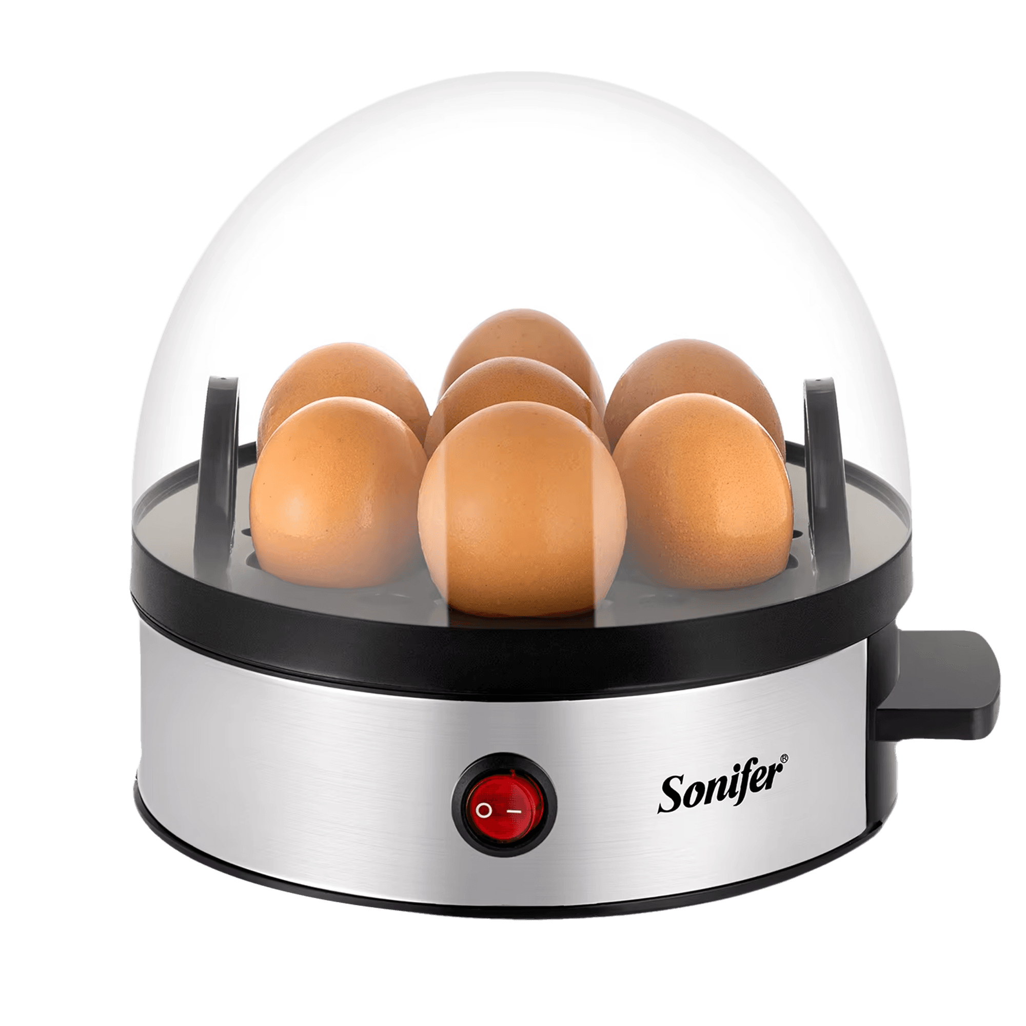 تخم مرغ پز SONIFER مدل SF-1501 تصویر تخم مرغ پز سونیفر SF-1501 در حال پخت خودکار تخم مرغ.