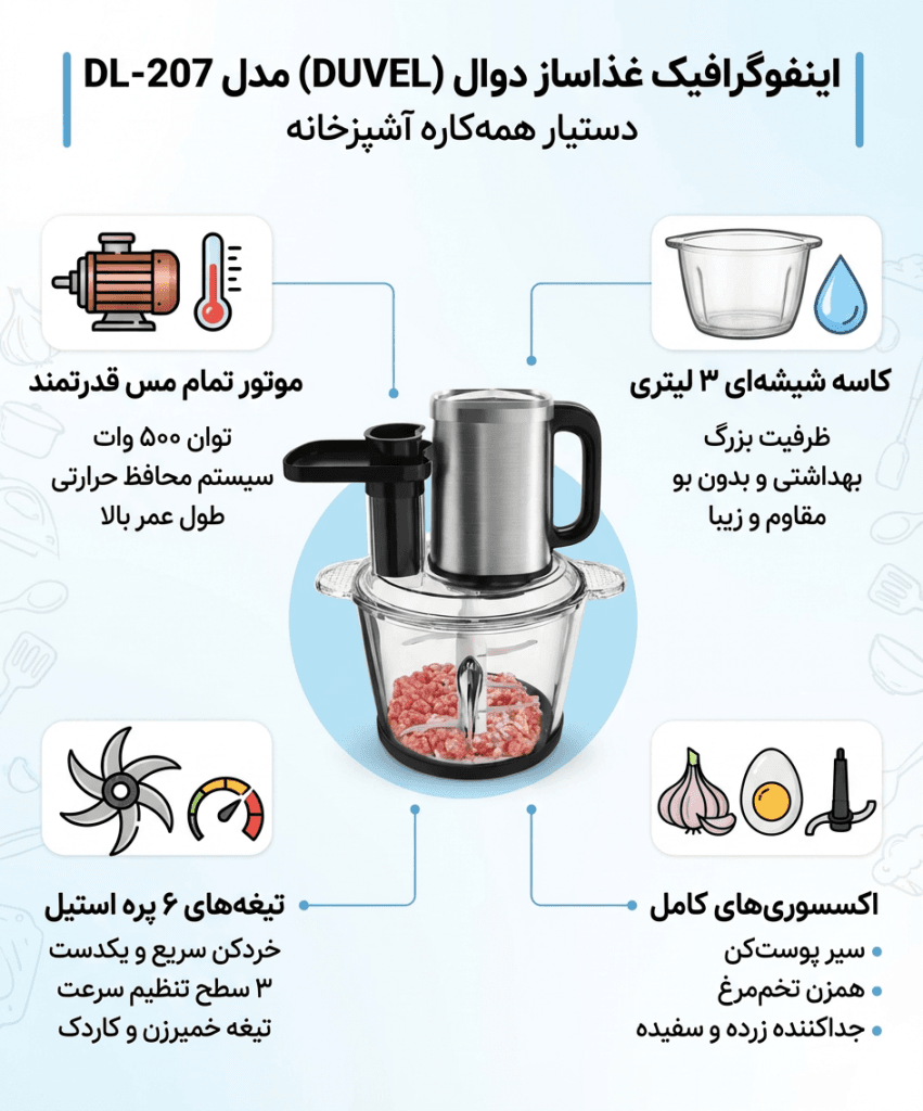 موتور تمام مس قدرتمند غذاساز دوال DL-207