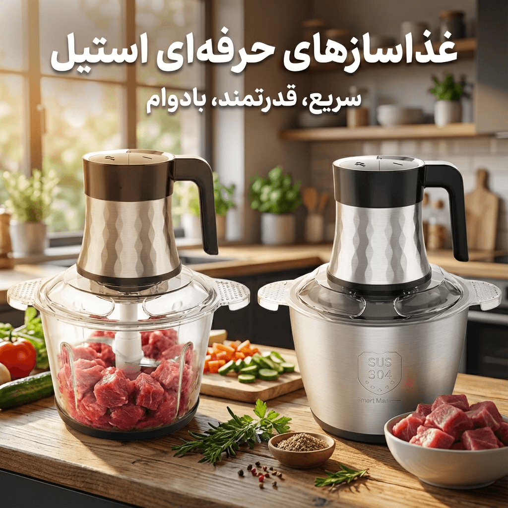 خردکن دوول مدل DL-201 با دو کاسه استیل و شیشه ای و موتور قدرتمند