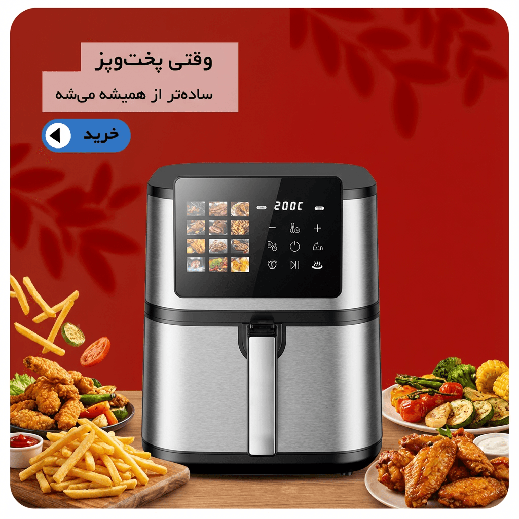 صفحه نمایش لمسی رنگی سرخ کن بدون روغن داول